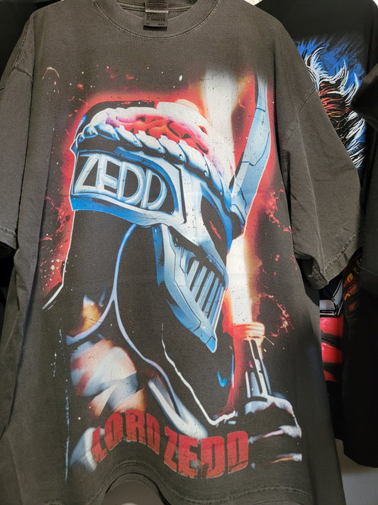 LORD ZEDD ON SHAKA HEAVYWEIGHT GARMET DYED T SHIRT ( POWER RANGERS