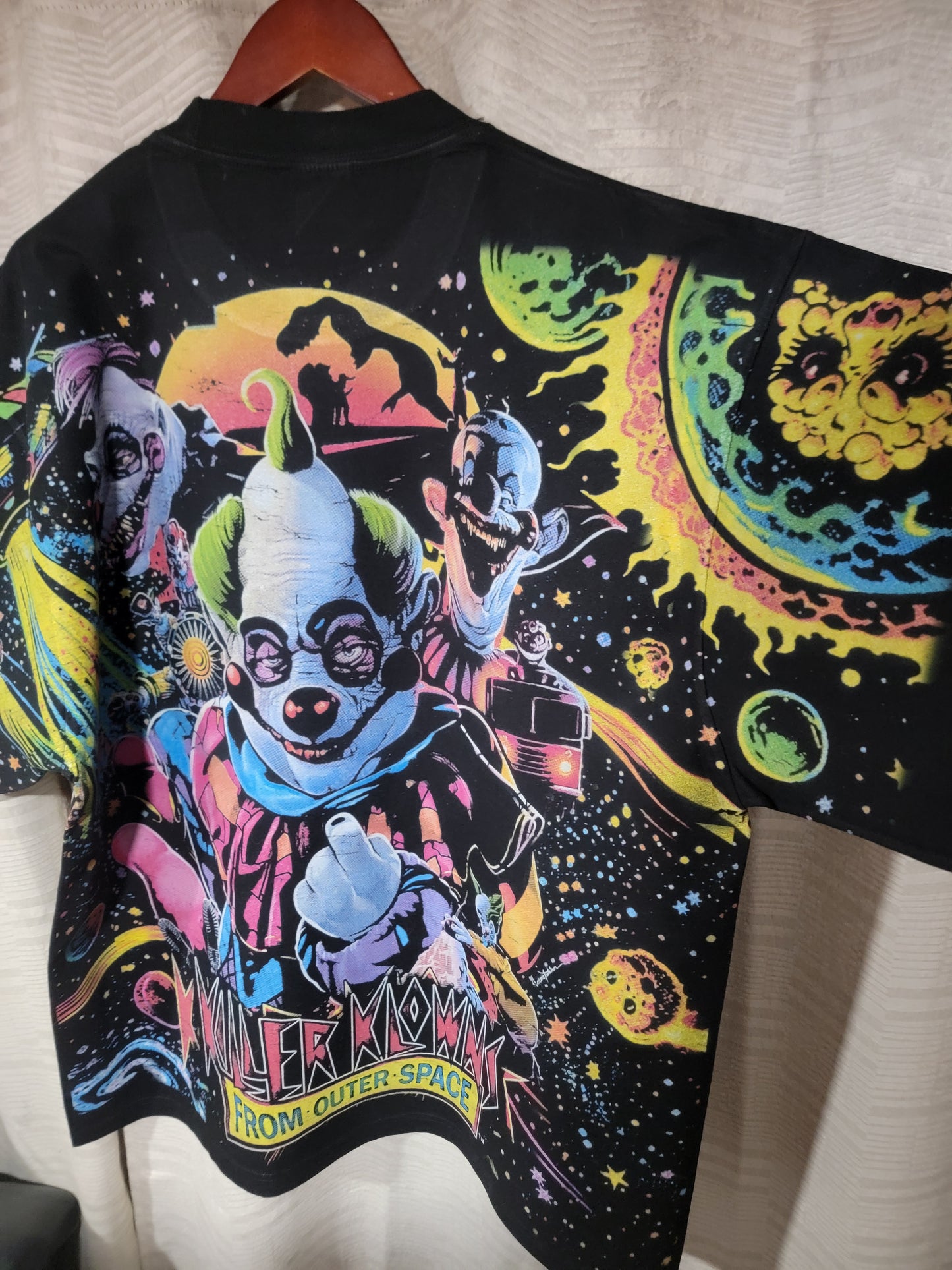 KILLER KLOWNS (FRONT & BACK) AOP ON SHAKA HEAVYWEIGHT GARMET DYED T SHIRT