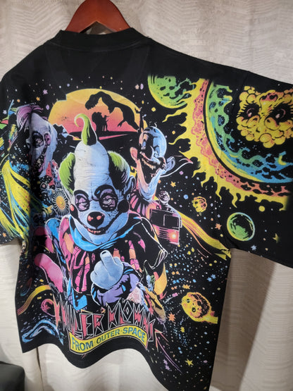 KILLER KLOWNS (FRONT & BACK) AOP ON SHAKA HEAVYWEIGHT GARMET DYED T SHIRT