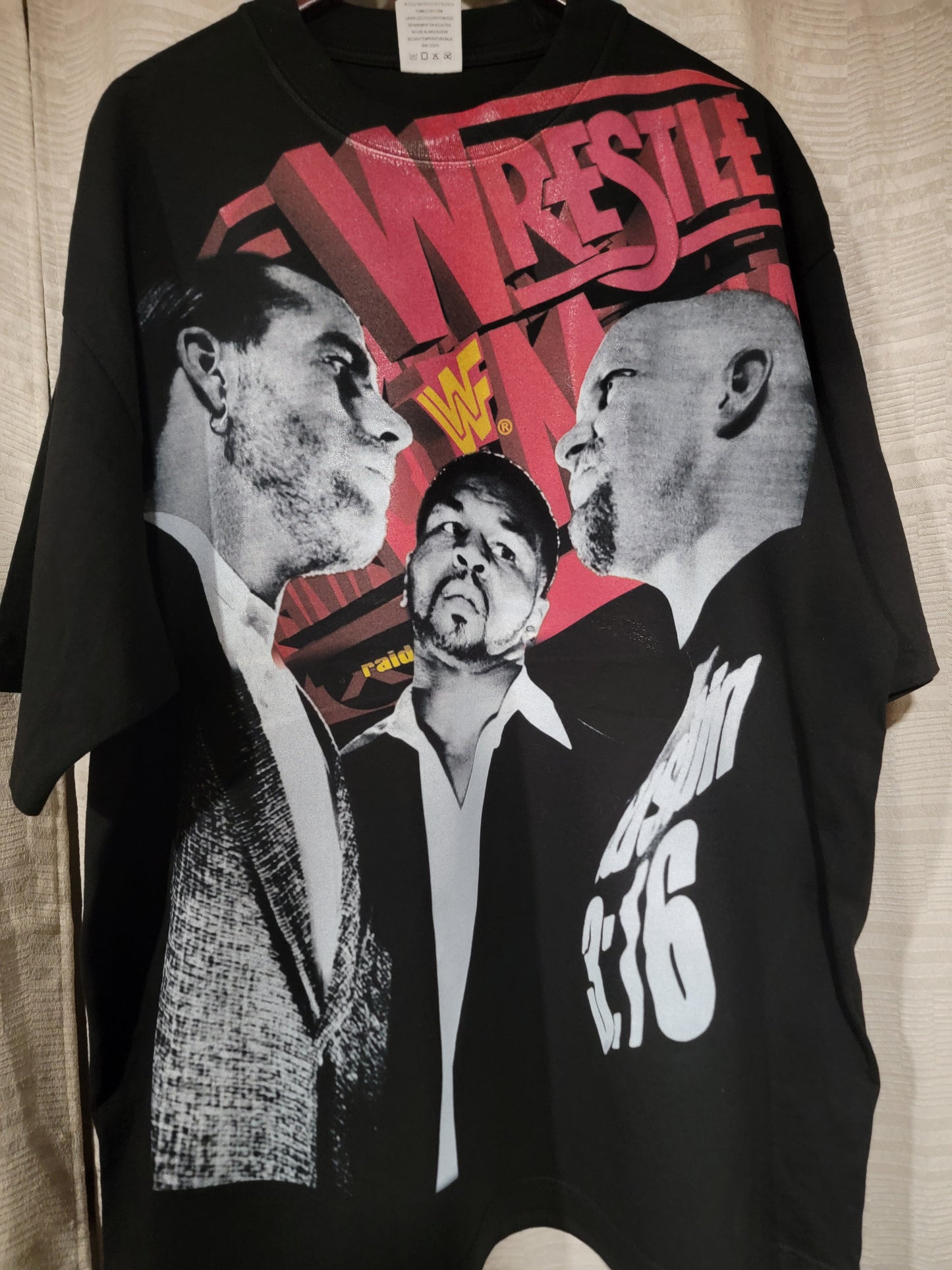 WRESTLEMANIA 14 ON SHAKA HEAVYWEIGHT GARMET DYED T SHIRT WRESTLING