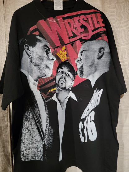 WRESTLEMANIA 14 ON SHAKA HEAVYWEIGHT GARMET DYED T SHIRT WRESTLING