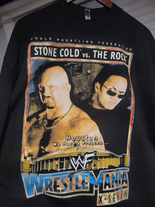 WRESTLEMANIA X-SEVEN ON SHAKA HEAVYWEIGHT GARMET DYED T SHIRT WRESTLING