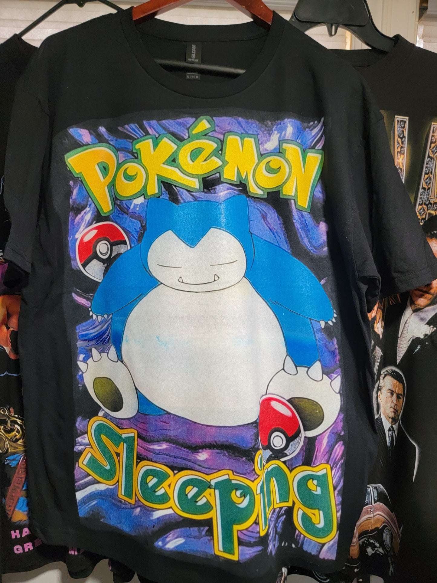 Snorlax Pokemon On HEAVYWEIGHT GARMET DYED T SHIRT