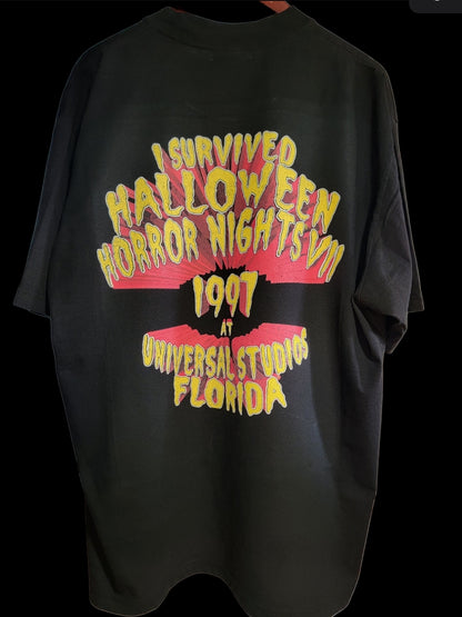 1997 Halloween Horror Nights VNTG REMAKE On SHAKA HEAVYWEIGHT GARMET SHIRT