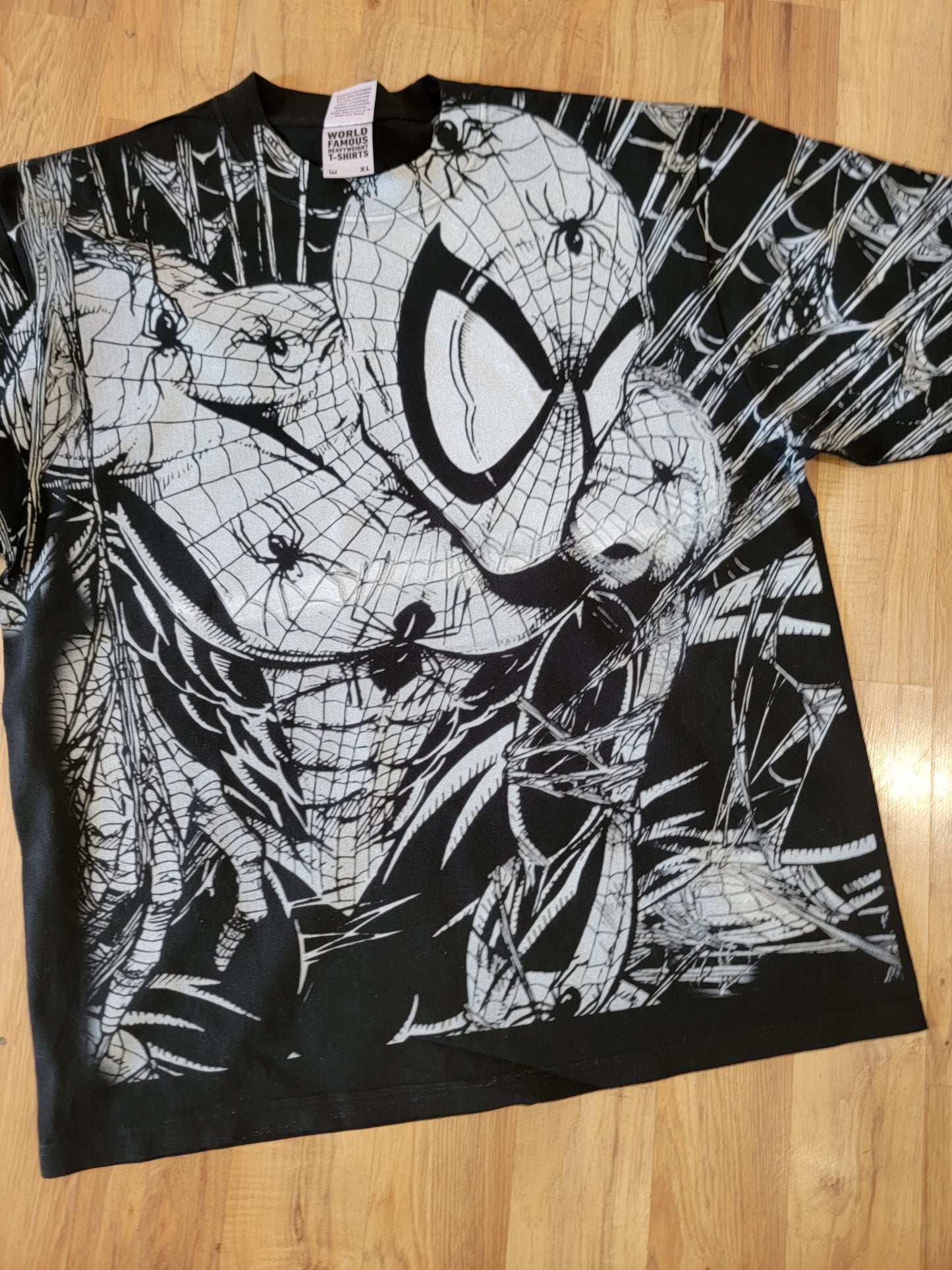 SPIDERMAN AOP (FRONT ONLY)ON SHAKA HEAVYWEIGHT GARMET DYED T SHIRT