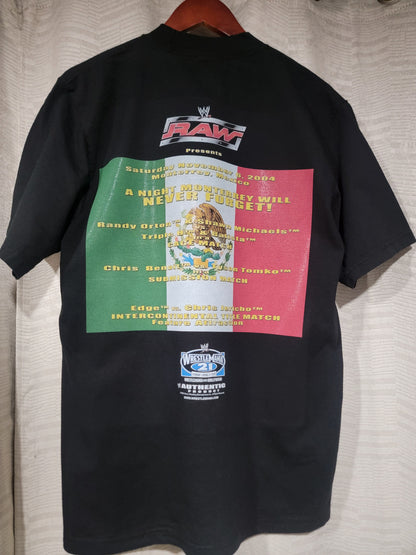 2004 WWE “A Night Monterrey Will Never Forget” shirt ON SHAKA HEAVY GARMET DYED T"WRESTLING