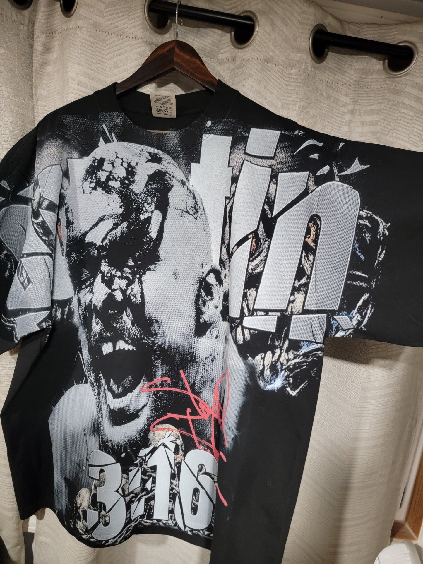 STONE COLD "AUSTIN 3:16 AOP (FRONT ONLY)  ON SHAKA HEAVYWEIGHT GARMET DYED T SHIRT