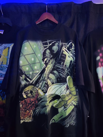 Punisher  shotgun tee on shaka heavyweight garmet dyed