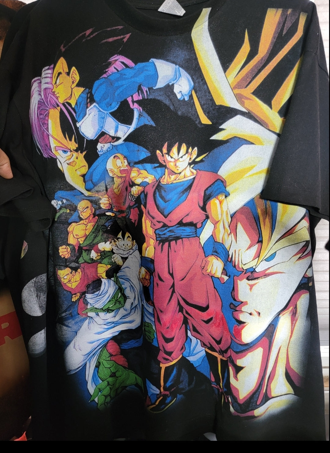 DRAGON BALL Z RETRO 90'S POSTER T BIG PRINT ON SHAKA HEAVY GARMET DYED T SHIRT