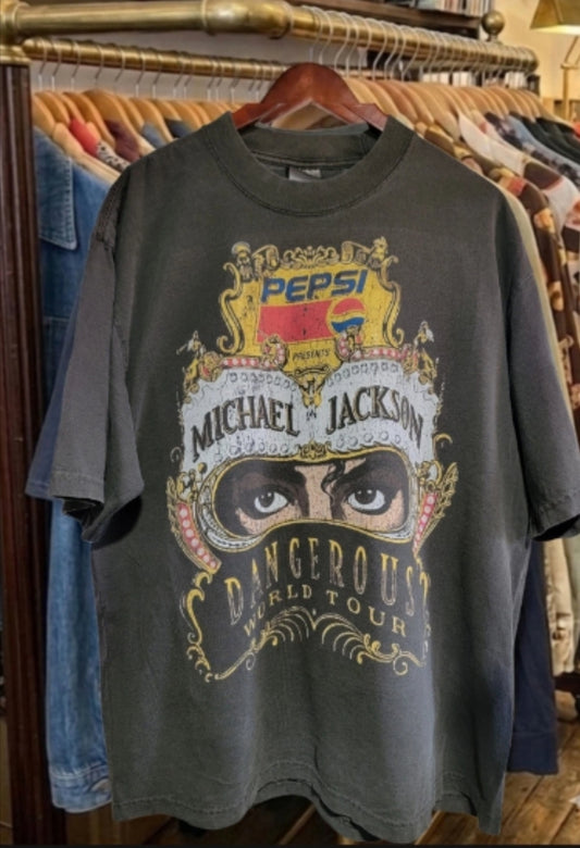 Michael Jackson Dangerous World Tour on shaka heavyweight garment dyed t-shirt