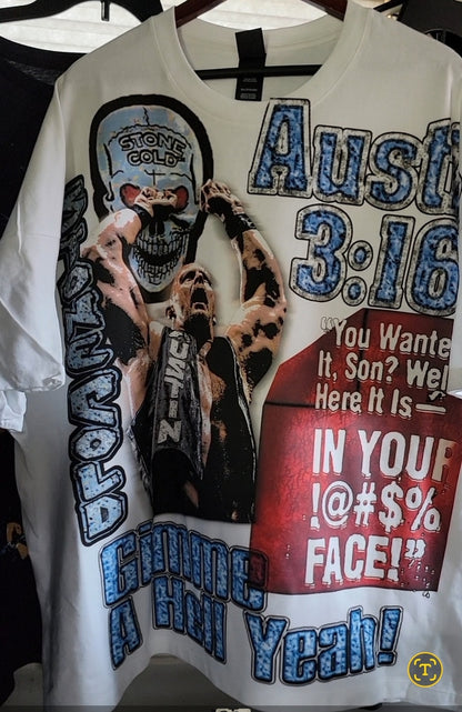 STONE COLD AOP ON SHAKA HEAVYWEIGHT GARMET DYED T SHIRT Wrestling