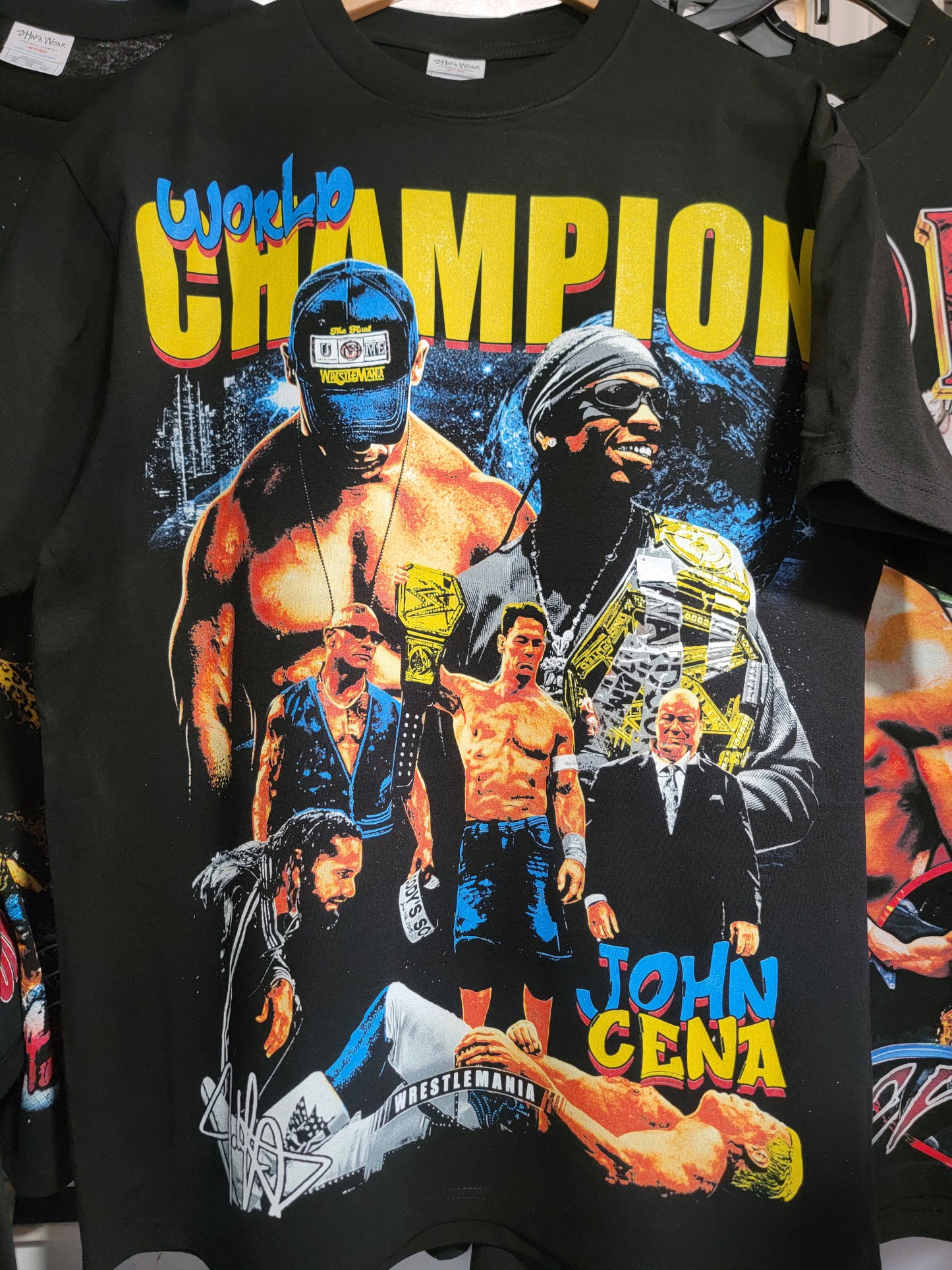 JOHN CENA TRAVIS SCOTT CHAMPION ON SHAKA HEAVYWEIGHT GARMET DYED T " WRESTLING