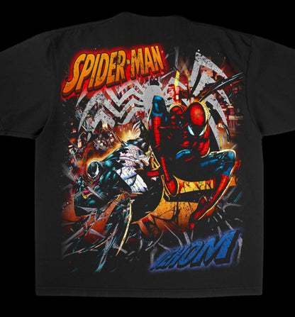 SPIDER MAN ON SHAKA HEAVYWEIGHT GARMET DYED T SHIRT "HORROR"