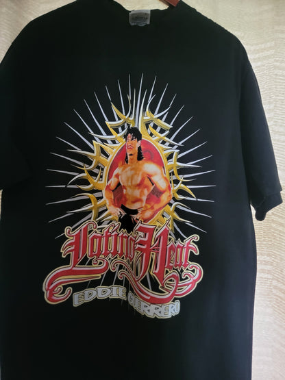 LATINO HEAT EDDIE GUERRERO  "MODERN" ON SHAKA HEAVYWEIGHT GARMET DYED T SHIRT "WRESTLING