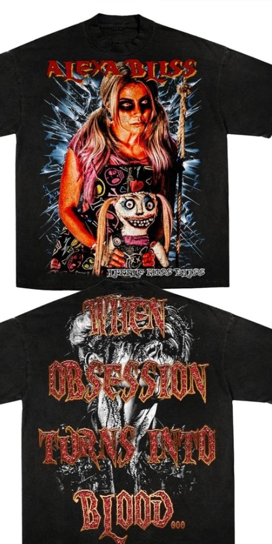 ALEXA BLISS ON HEAVYWEIGHT GARMET DYED T SHIRT (wrestling