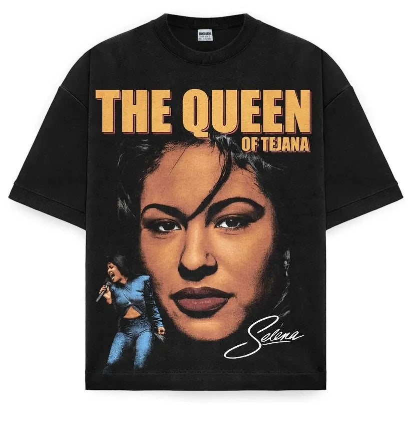 SELENA QUEEN OF TEJANA ON SHAKA HEAVYWEIGHT GARMET DYED T