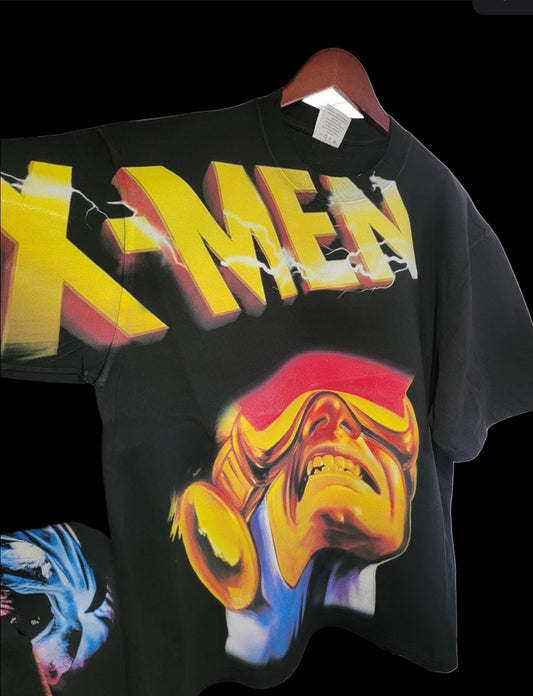 CYCLOPS XMEN JUMBO PRINT T ON SHAKA HEAVY GARMET DYED T SHIRT