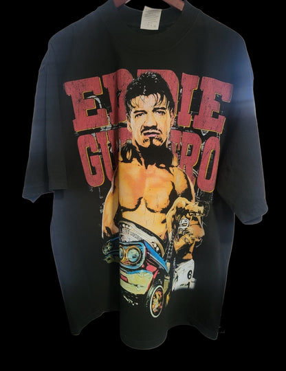 EDDIE GUERRERO ON SHAKA HEAVYWEIGHT GARMET DYED T SHIRT (Wrestling