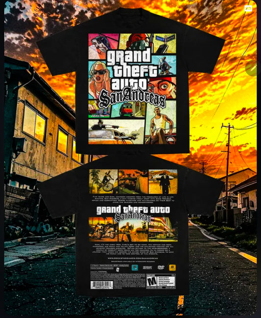 GRand theft auto ON SHAKA HEAVY GARMET DYED T