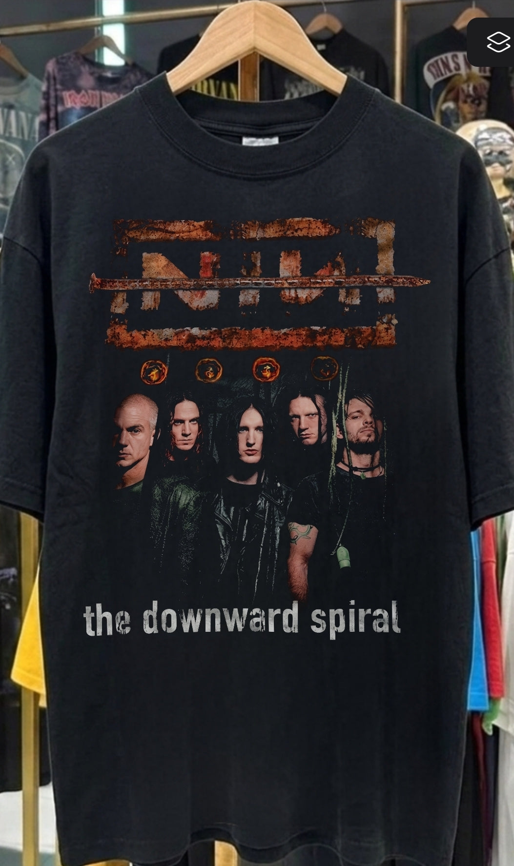 NINE INCH NAILS On SHAKA HEAVYWEIGHT GARMET SHIRT
