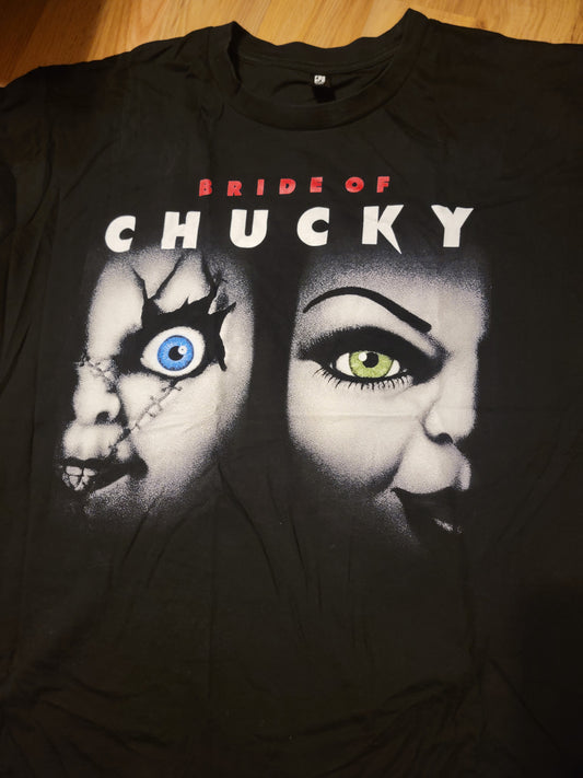 BRIDE OF CHUCKY ON SHAKA HEAVYWEIGHT GARMET DYED T SHIRT "Horror