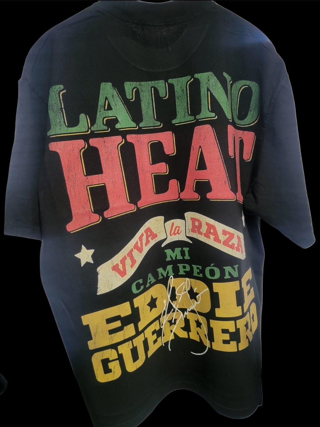 EDDIE GUERRERO ON SHAKA HEAVYWEIGHT GARMET DYED T SHIRT (Wrestling