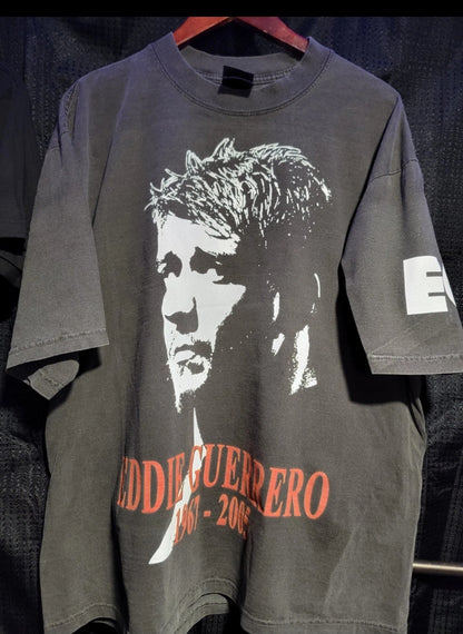 EDDIE GUERRERO VIVA LA RAZA ON A SHAKA HEAVYWEIGHT GARMET DYED T SHIRT "MODERN"
