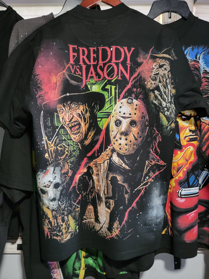 FREDDY VS. JASON ON SHAKA HEAVYWEIGHT GARMET DYED T SHIRT "HORROR"