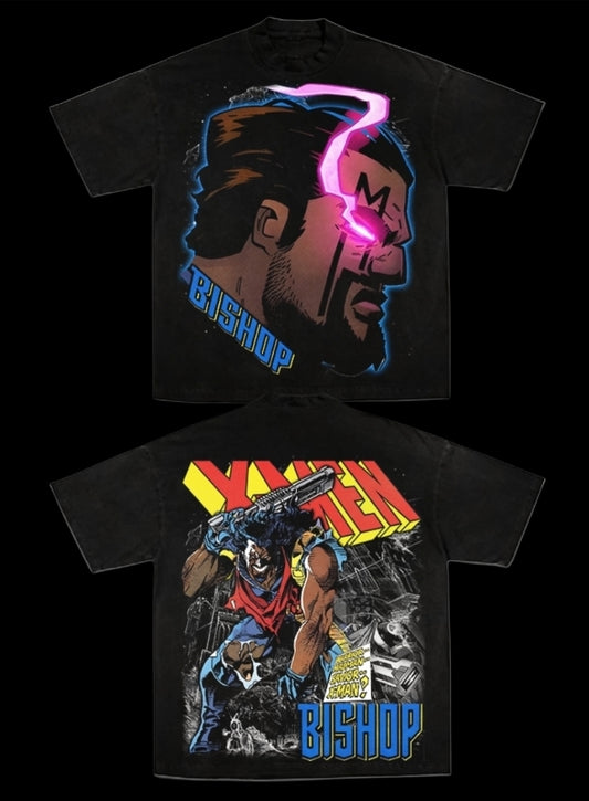 X MEN BISHOP ON SHAKA HEAVYWEIGHT GARMET DYED T SHIRT