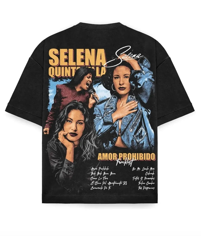 SELENA QUEEN OF TEJANA ON SHAKA HEAVYWEIGHT GARMET DYED T