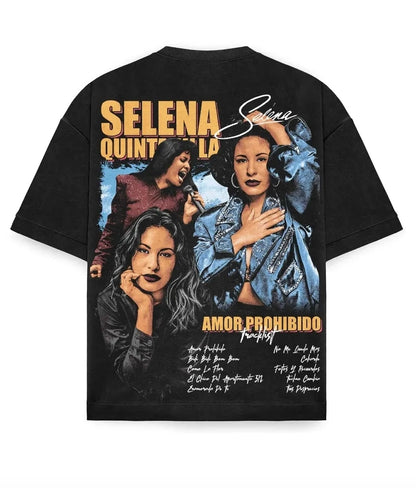 SELENA QUEEN OF TEJANA ON SHAKA HEAVYWEIGHT GARMET DYED T