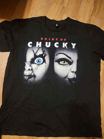 BRIDE OF CHUCKY ON SHAKA HEAVYWEIGHT GARMET DYED T SHIRT "Horror