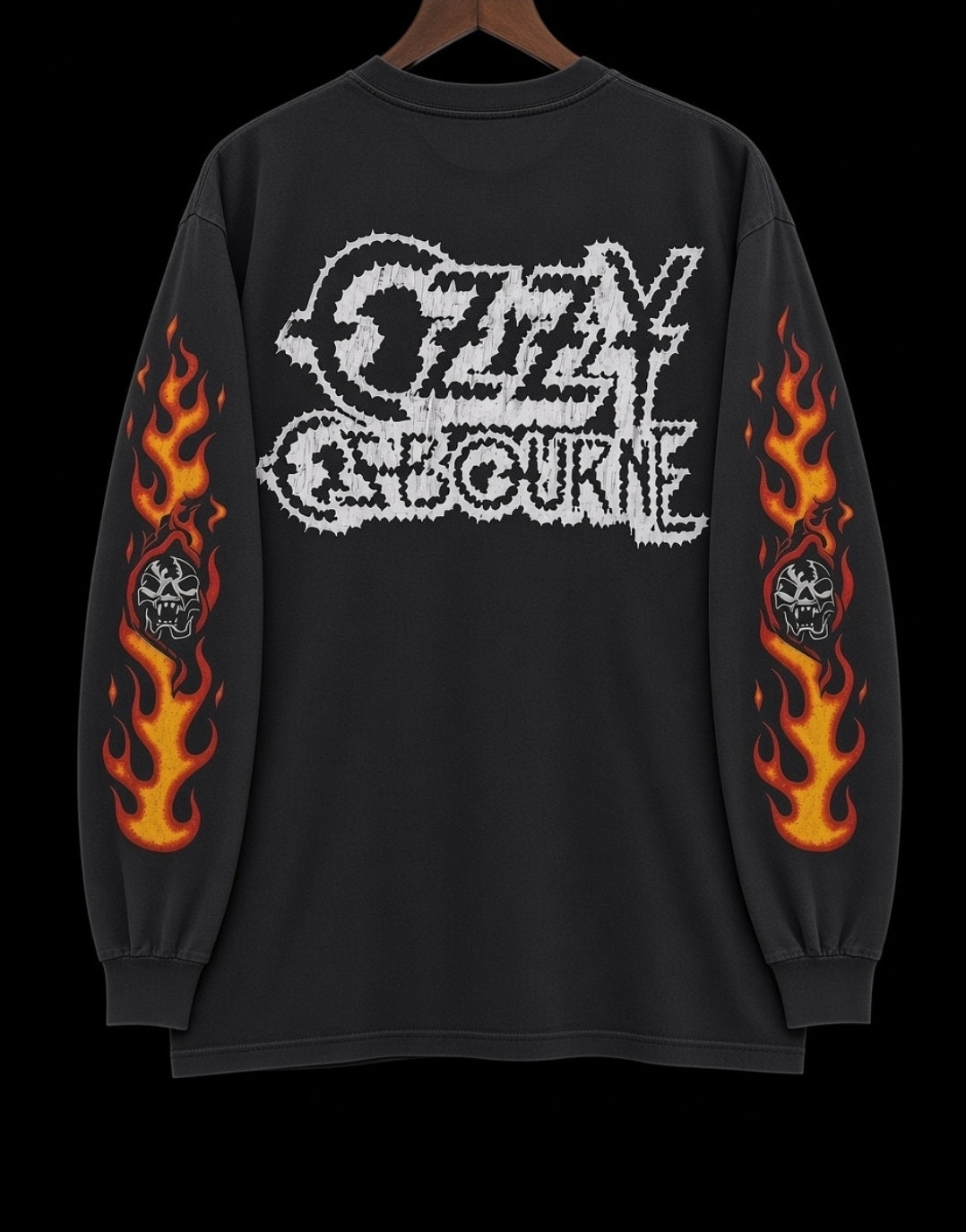 OZZY OSBOURNE 1984 TOUR FLAME SLEEVE LONG SLEEVE T MODERN