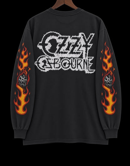 OZZY OSBOURNE 1984 TOUR FLAME SLEEVE LONG SLEEVE T MODERN