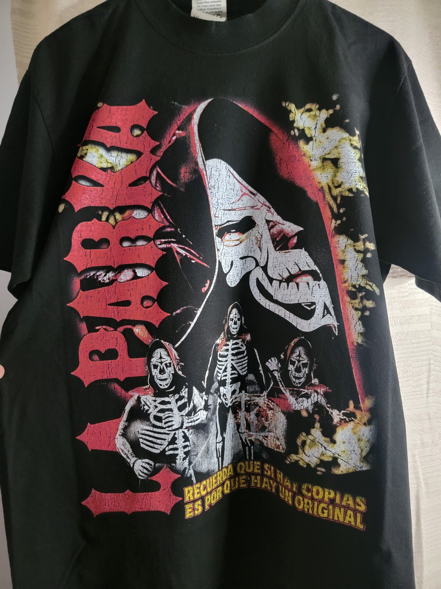 LA PARKA ON SHAKA HEAVYWEIGHT GARMET DYED T SHIRT "WRESTLING