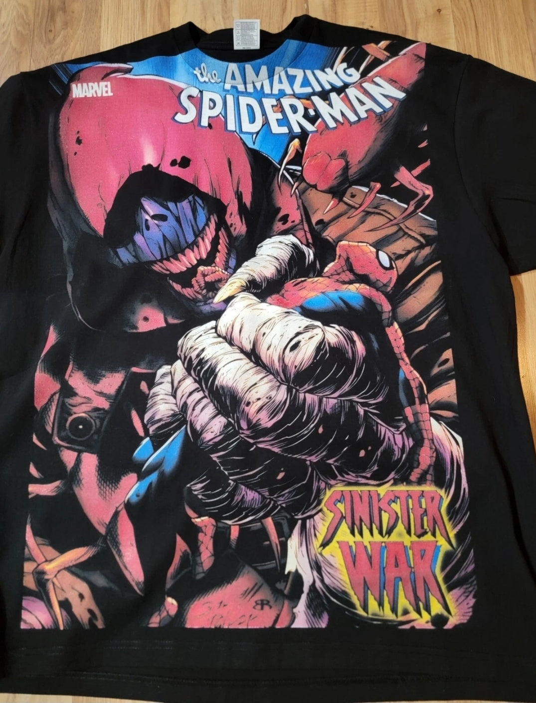 SPIDERMAN SINISTER WAR ON SHAKA HEAVY GARMET DYED T