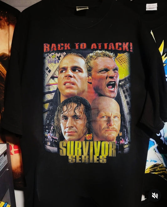 Back to attack Survivor series ON SHAKA HEAVYWEIGHT GARMET DYED T SHIRT