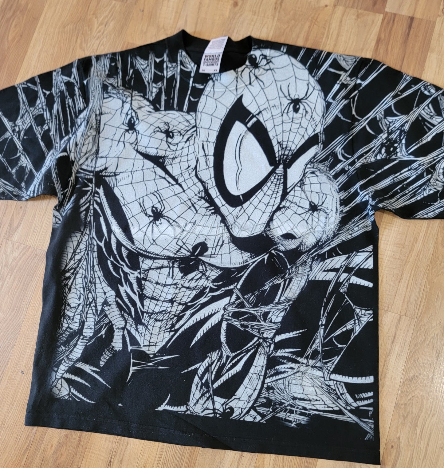 SPIDERMAN AOP (FRONT ONLY)ON SHAKA HEAVYWEIGHT GARMET DYED T SHIRT