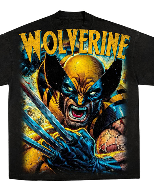 WOLVERINE ON SHAKA HEAVYWEIGHT GARMET DYED T SHIRT