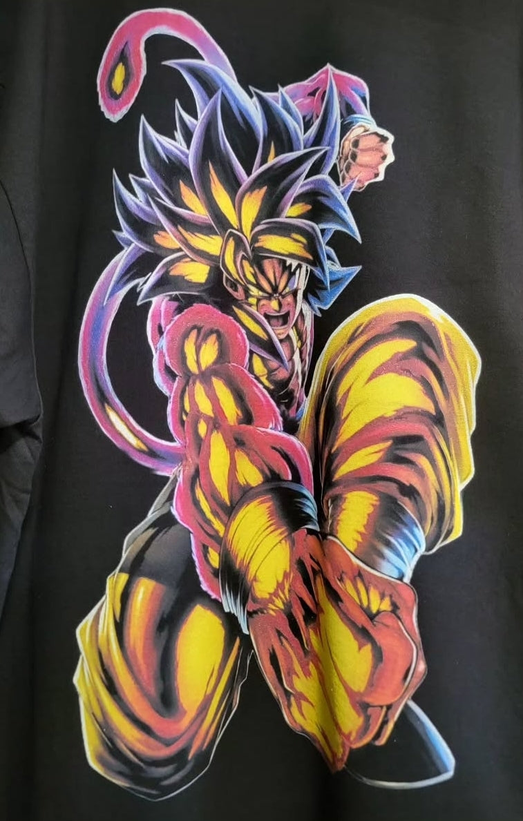 GOKU SSJ4 ON SHAKA HEAVYWEIGHT GARMET DYED T SHIRT