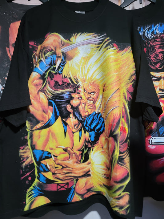 Wolverine SABRETOOTH ON SHAKA HEAVYWEIGHT GARMET DYED T SHIRT