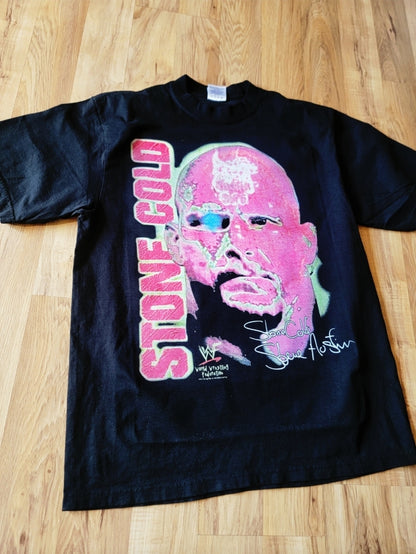 RETRO Y2K INSPIRED STONE COLD ON SHAKA HEAVYWEIGHT GARMET DYED T " WRESTLING