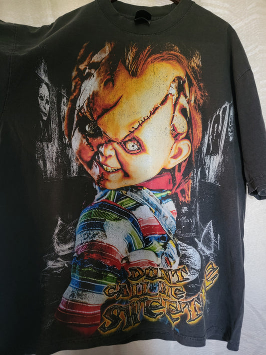 CHUCKY  ON SHAKA HEAVYWEIGHT GARMET DYED T SHIRT "HORROR"