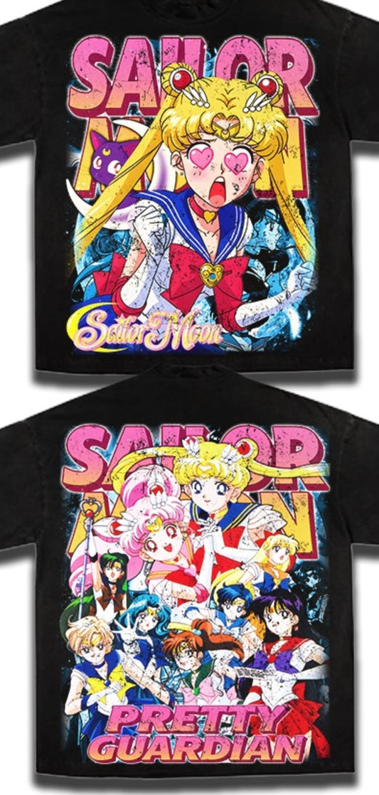 SAILOR MOON  ON SHAKA HEAVYWEIGHT GARMET DYED T SHIRT