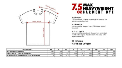 MAX CASTELLANOS 9X CHAMP ON SHAKA HEAVYWEIGHT GARMET DYED T SHIRT (WRESTLING
