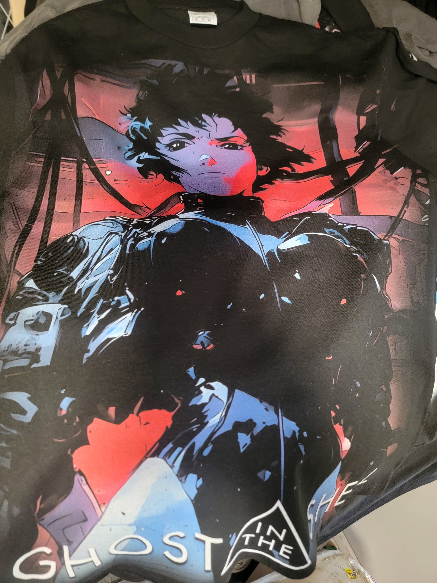 GHOST IN A SHELL ON SHAKA HEAVYWEIGHT GARMET DYED T SHIRT
