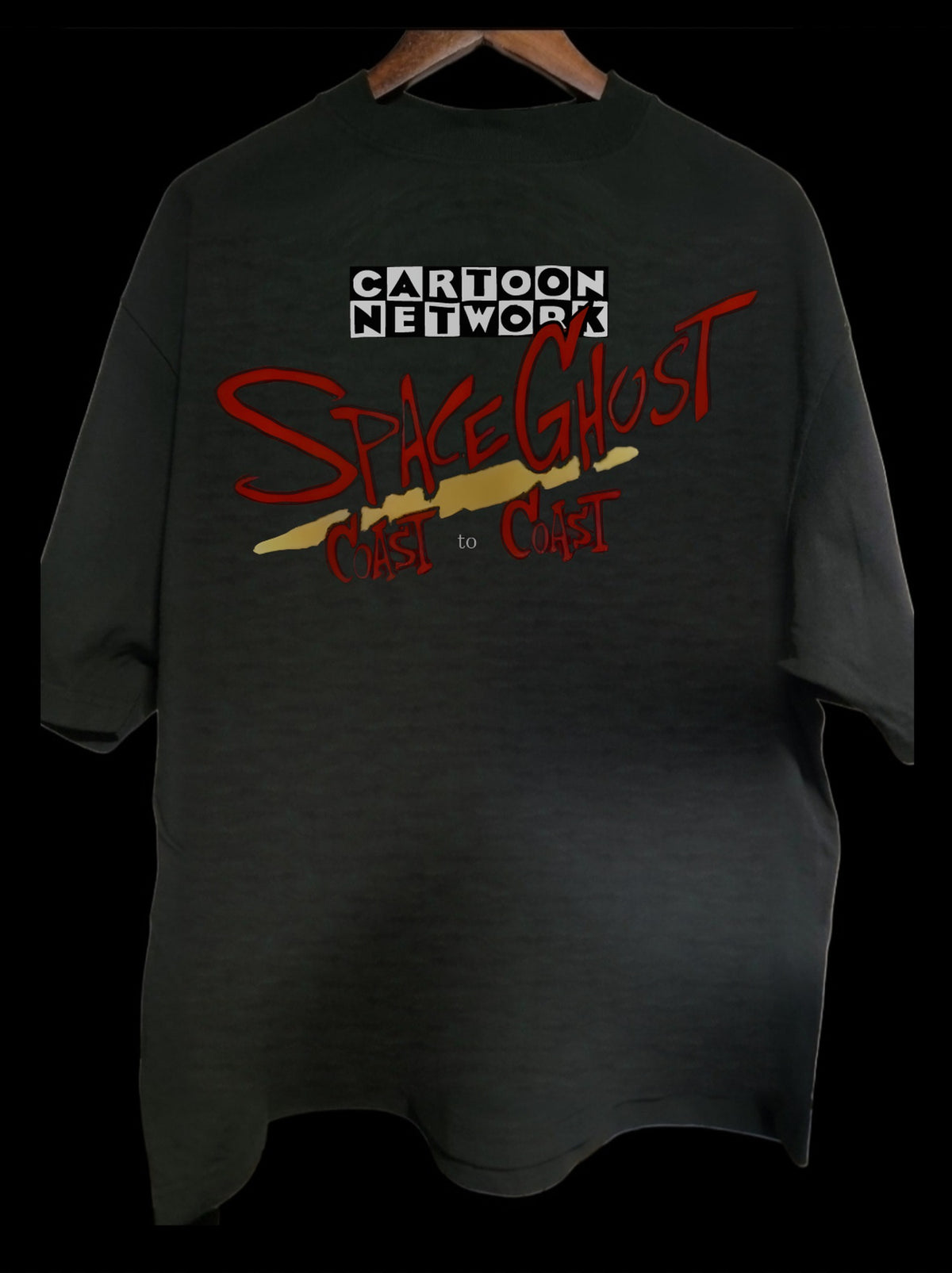 1998 Space Ghost Coast To Coast Wash Rare T-Shirt Black Modern